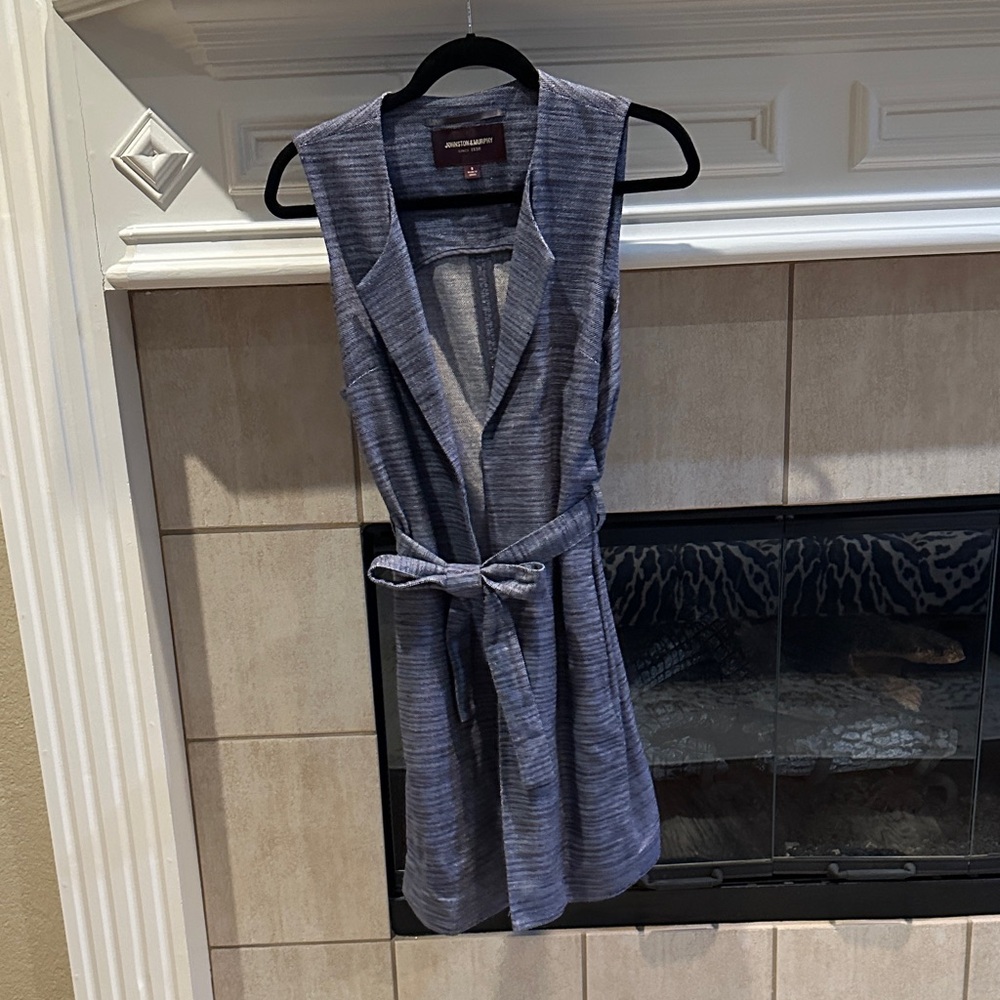 Sleeveless Gray Belted Dress